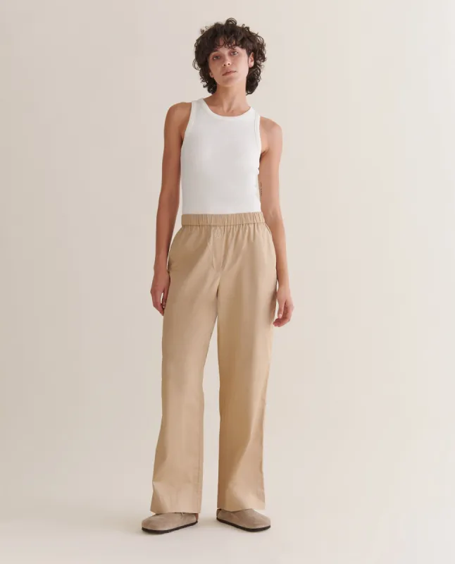 Women's Organic Cotton Poplin Easy Trousers sold by Rise & Fall