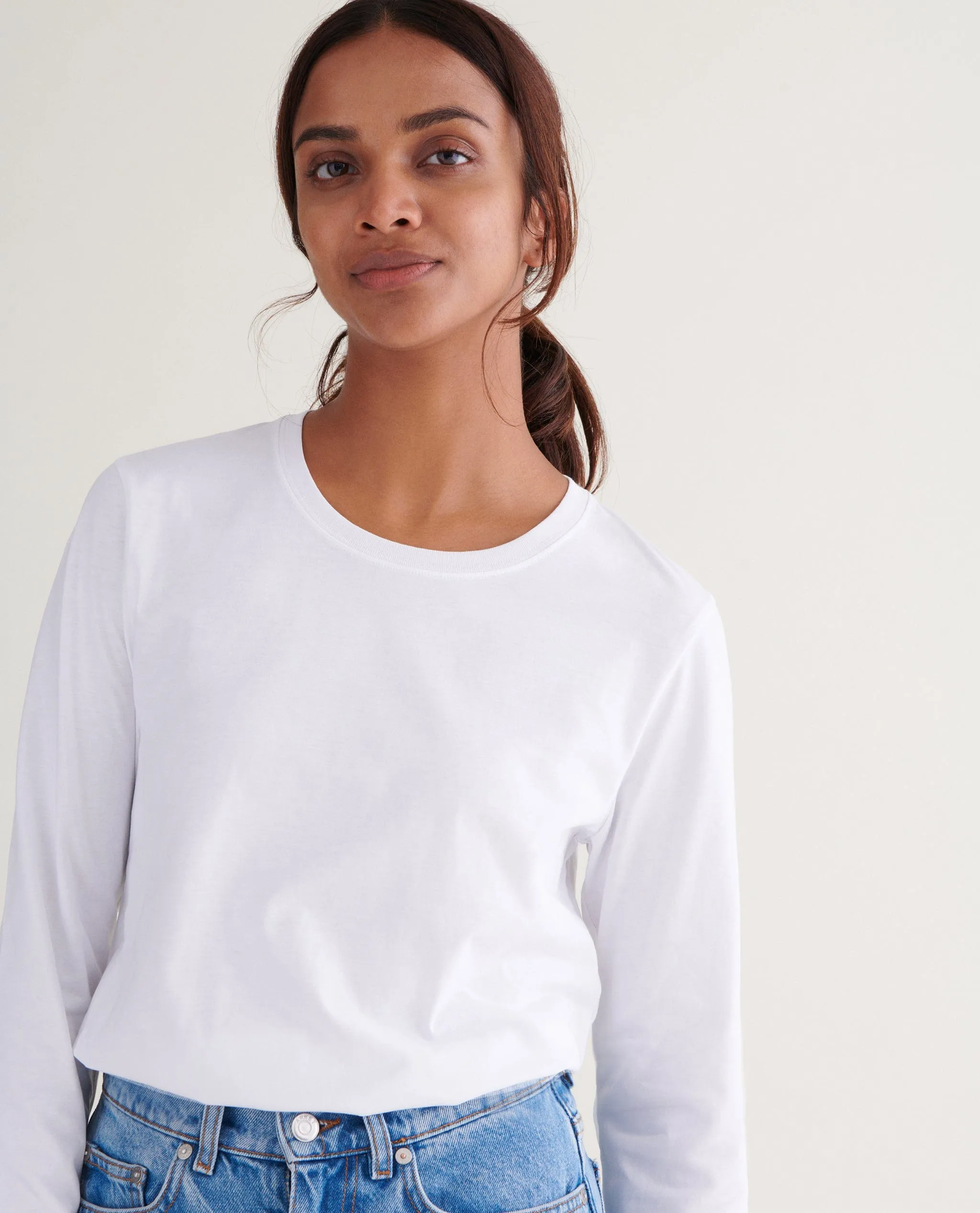 Women's Cotton Crew Neck Long Sleeved T-shirt sold by Rise & Fall product image thumbnail 5