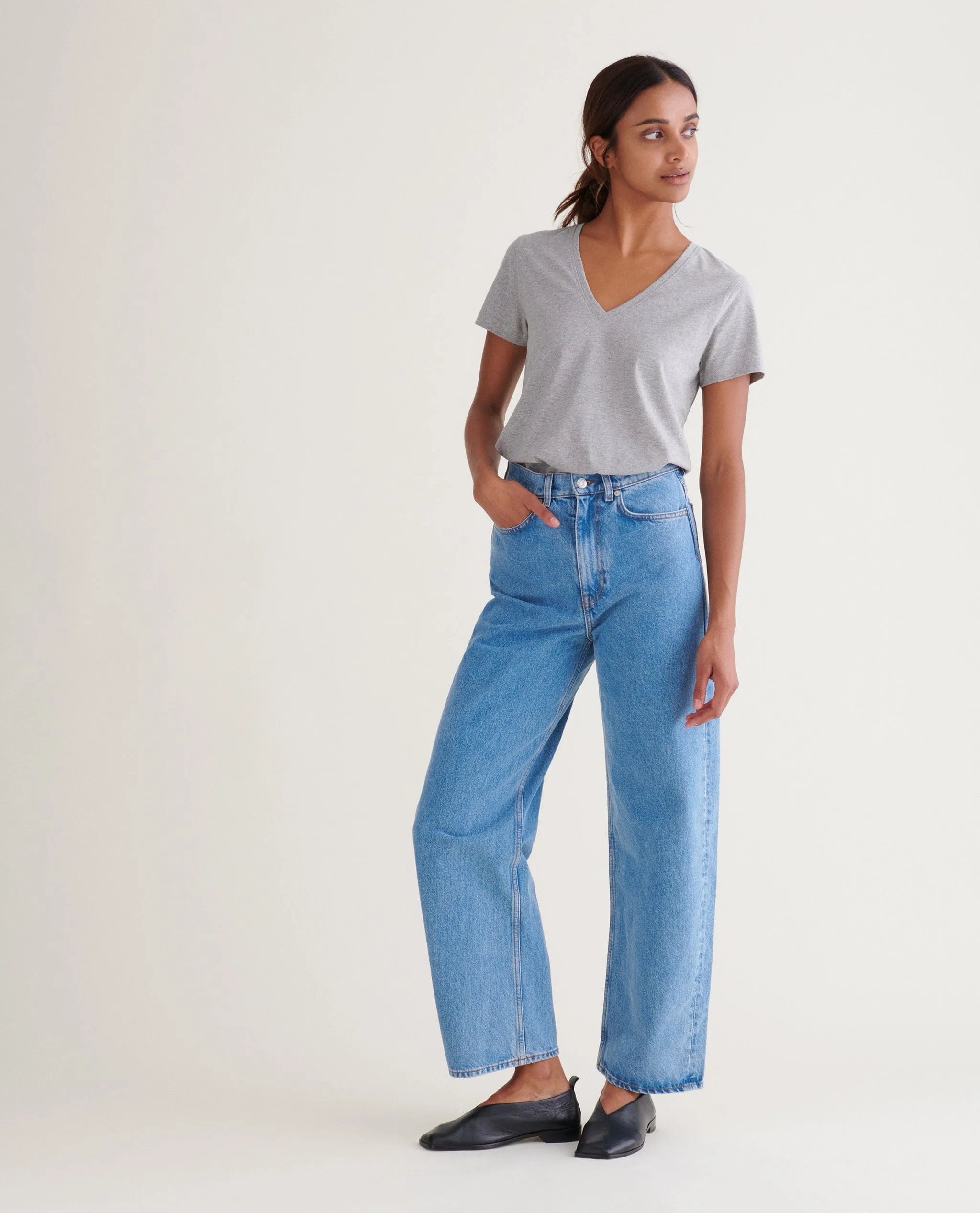Women's Cotton V Neck T-shirt sold by Rise & Fall product image thumbnail 4