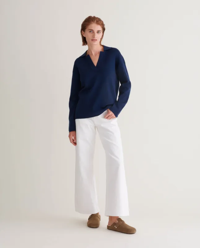 Women's Merino Open Collar Knitted Jumper sold by Rise & Fall