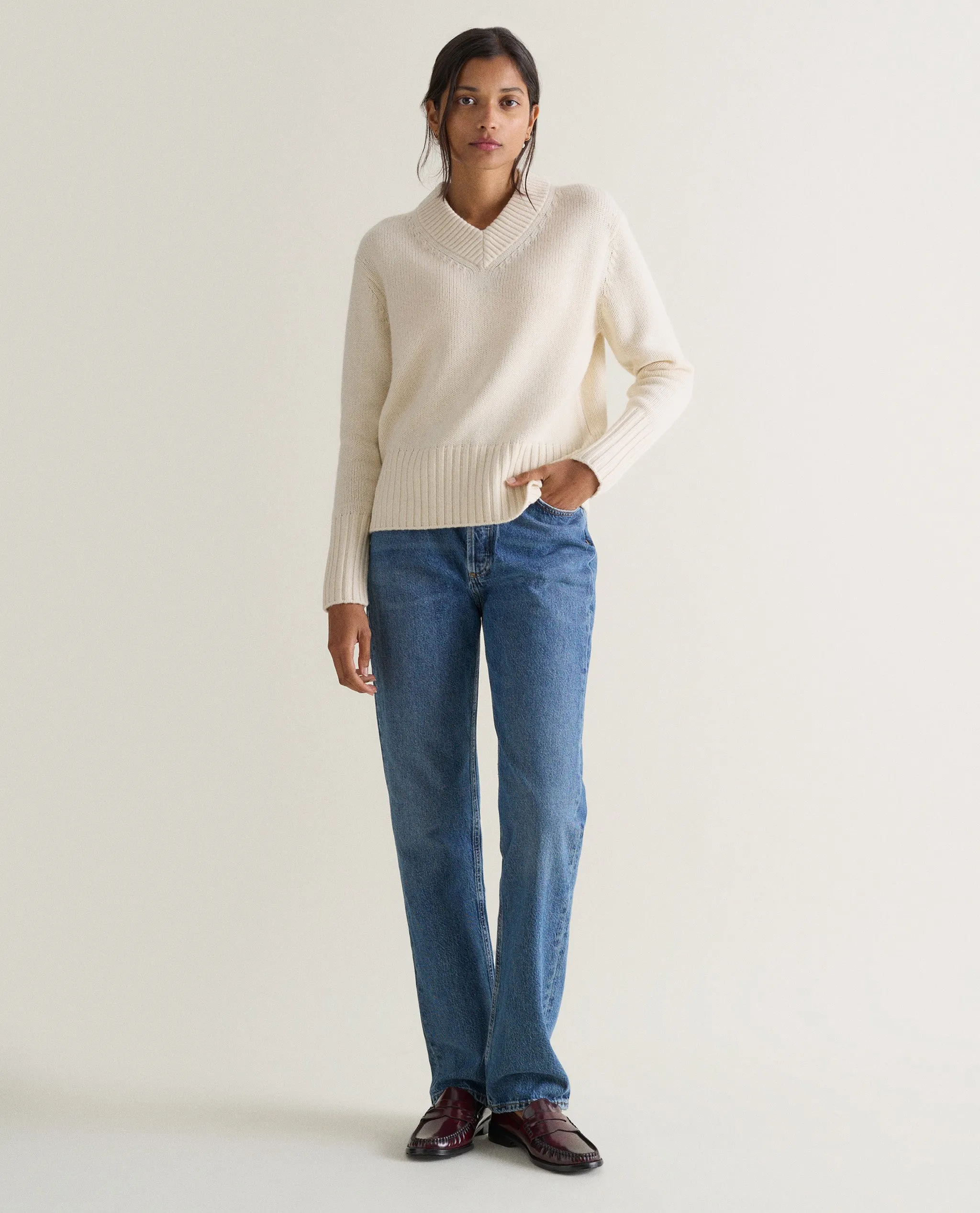 Women's V Neck Jumper sold by Rise & Fall product image thumbnail 3