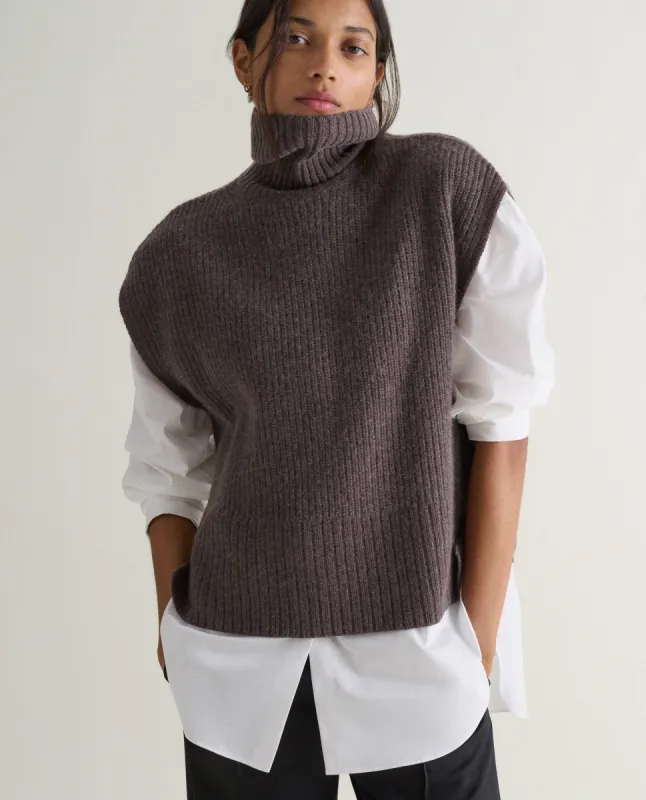Women's Cashmere Merino Roll Neck Tabard sold by Rise & Fall