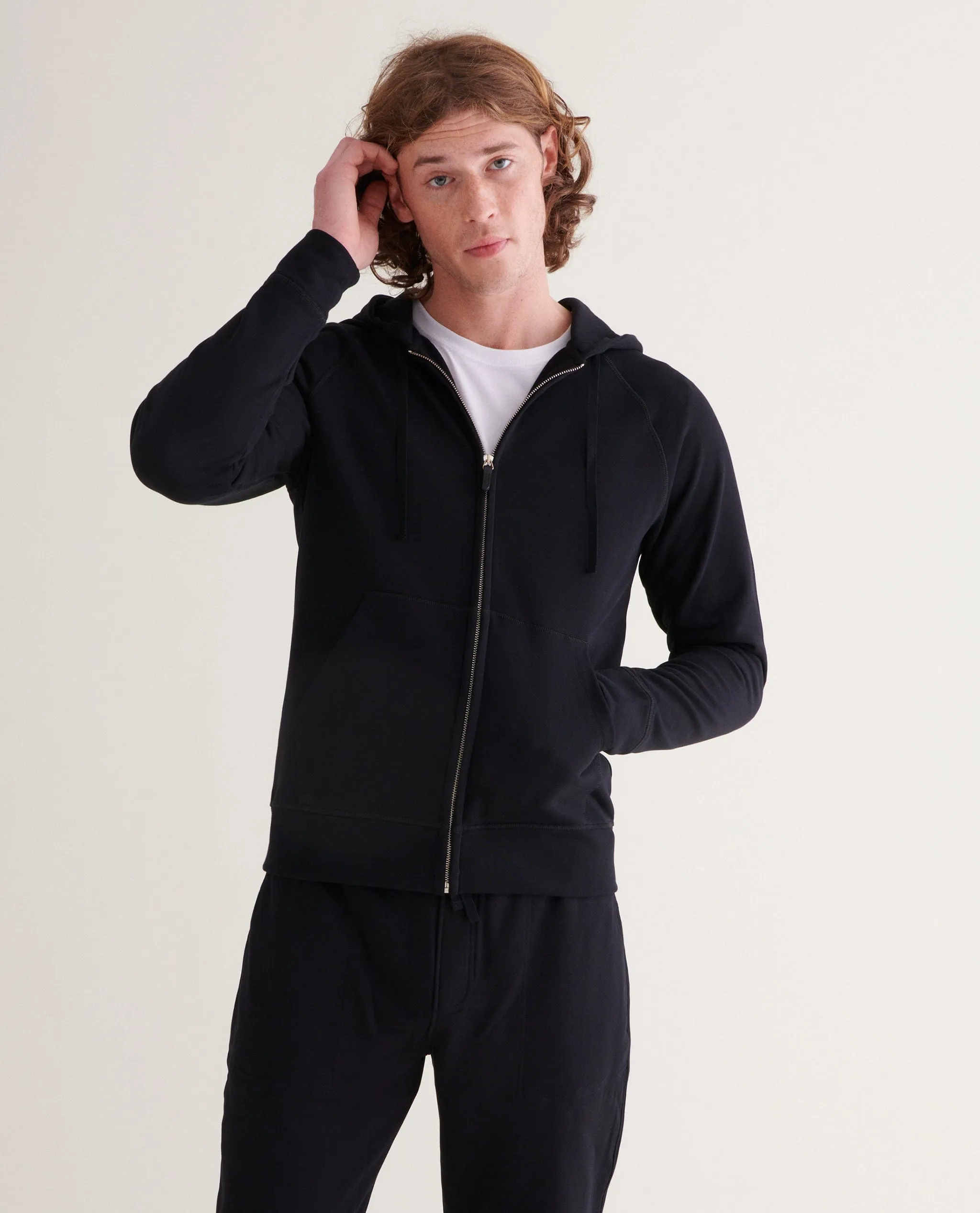 Men's Terry Cotton Zip Up Hoodie sold by Rise & Fall product image thumbnail 5