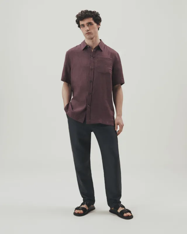Men's Short Sleeved Organic Linen Shirt sold by Rise & Fall