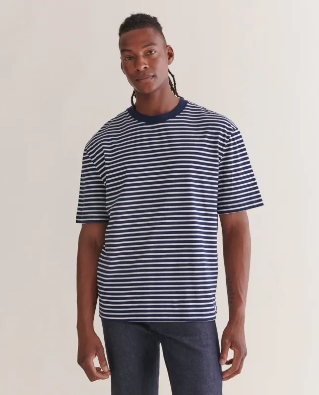 Men's Relaxed Striped Cotton T-shirt sold by Rise & Fall