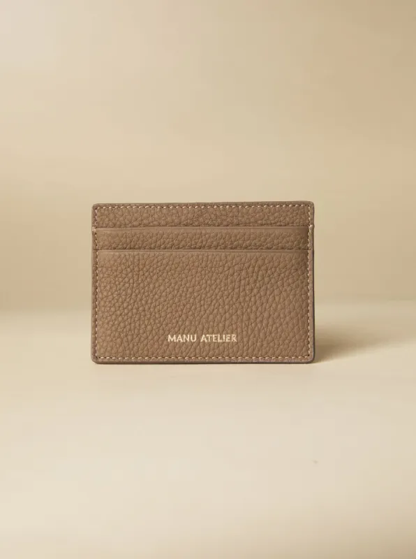 Manu Cardholder Etoupe Gold Embossed sold by Manu Atelier