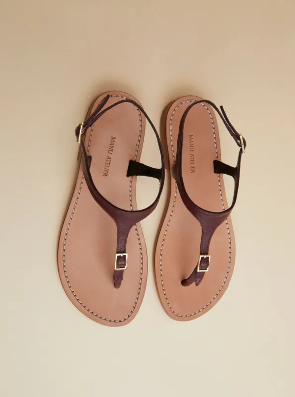 Sandals du Jour Reddish Brown Soft sold by Manu Atelier