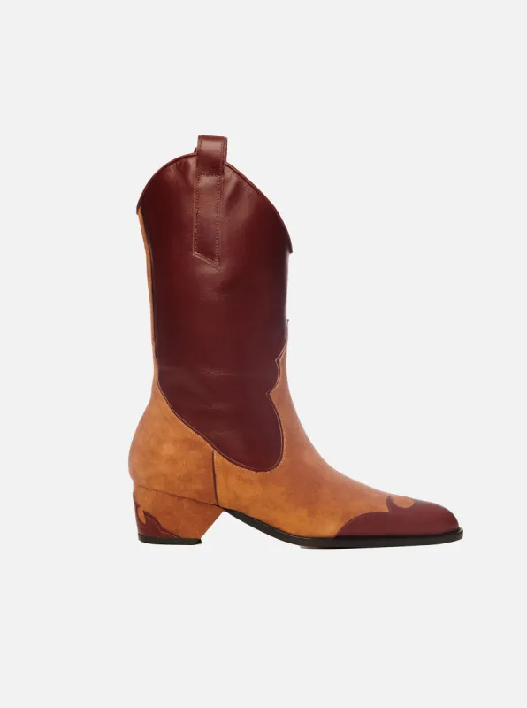 Deniz Boots Reddish Brown Soft & Chestnut Suede sold by Manu Atelier
