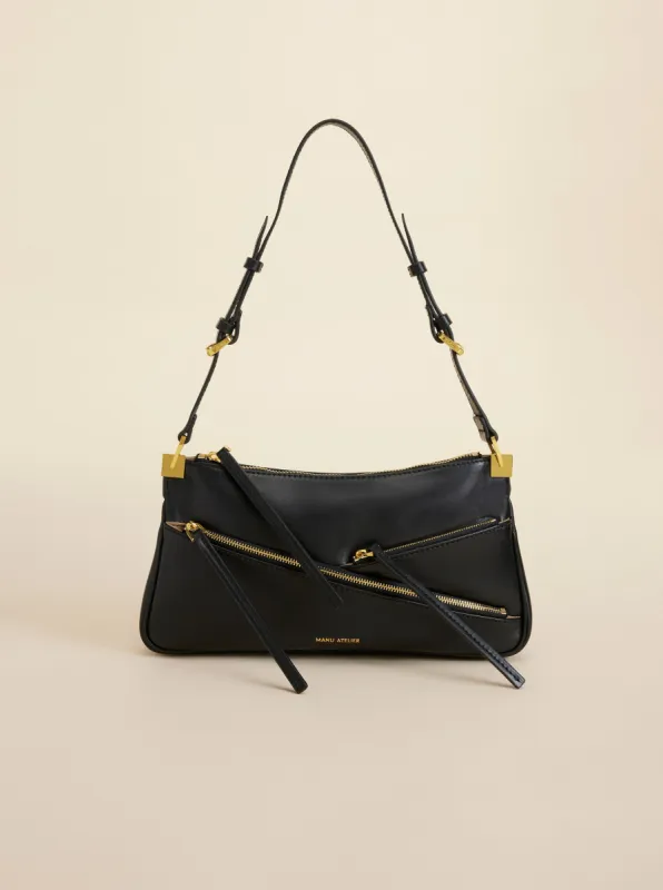 Three Zipped Baguette Black Soft sold by Manu Atelier