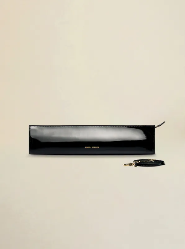 Pencil Box Black Patent sold by Manu Atelier