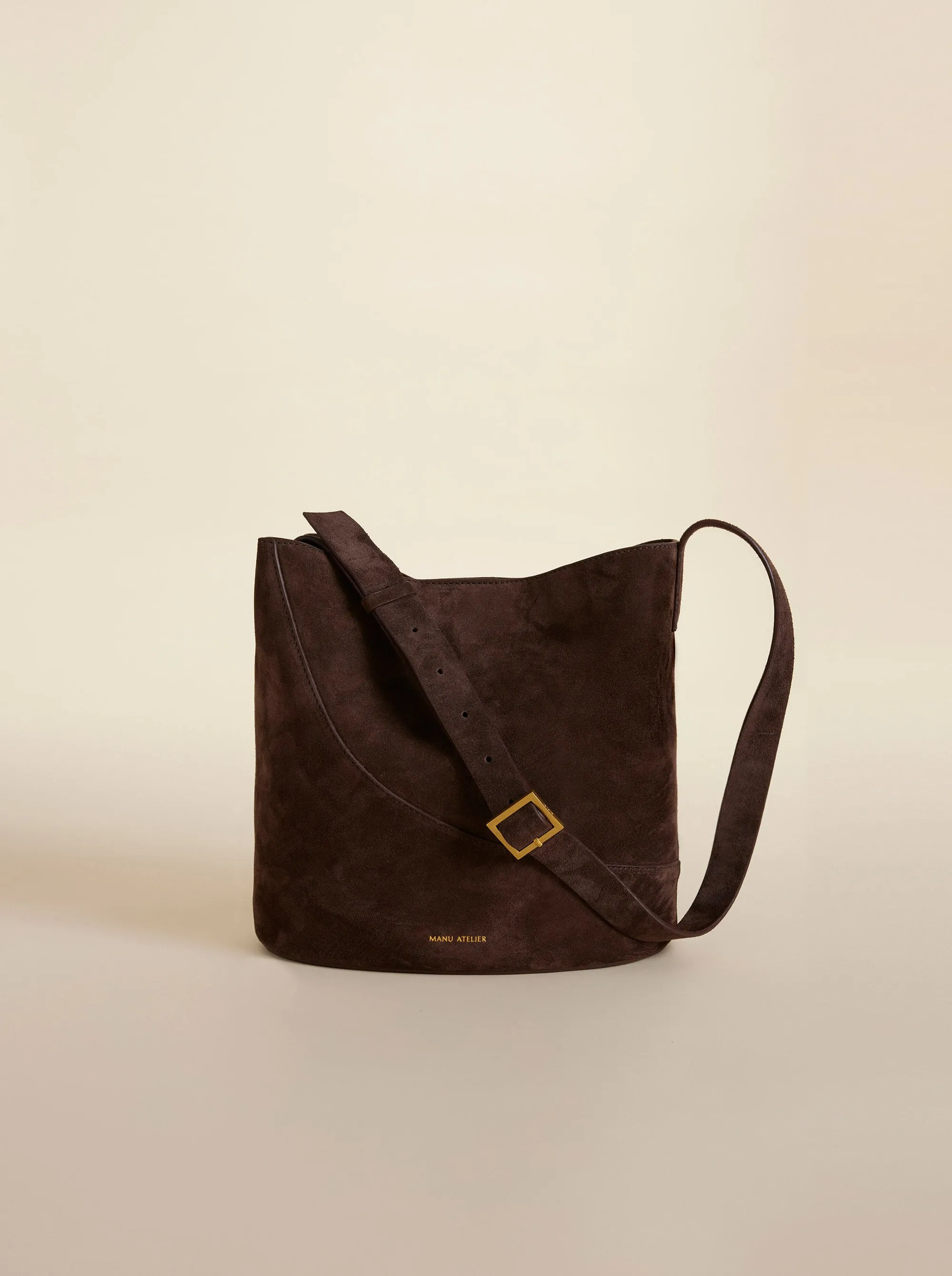 Nova Bucket Deep Brown Suede sold by Manu Atelier