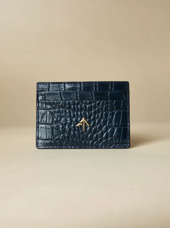 Manu Cardholder Navy Croc sold by Manu Atelier