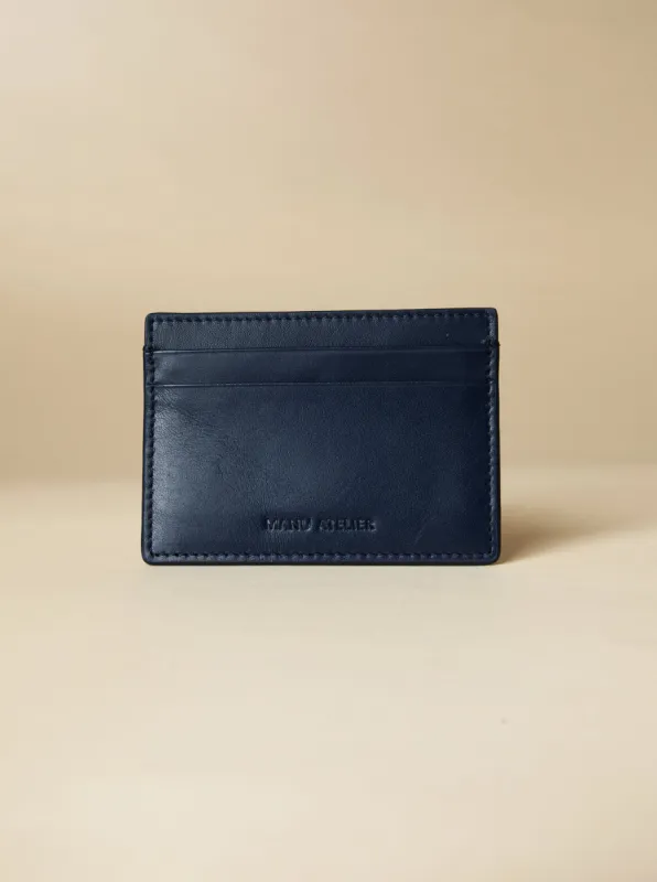 Manu Cardholder Navy Embossed Soft sold by Manu Atelier