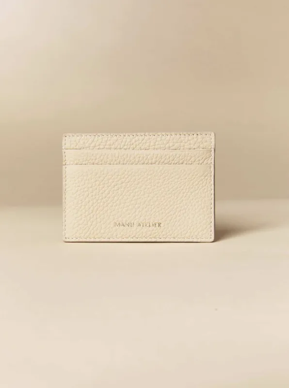 Manu Cardholder Vanilla Grained Gold Embossed sold by Manu Atelier