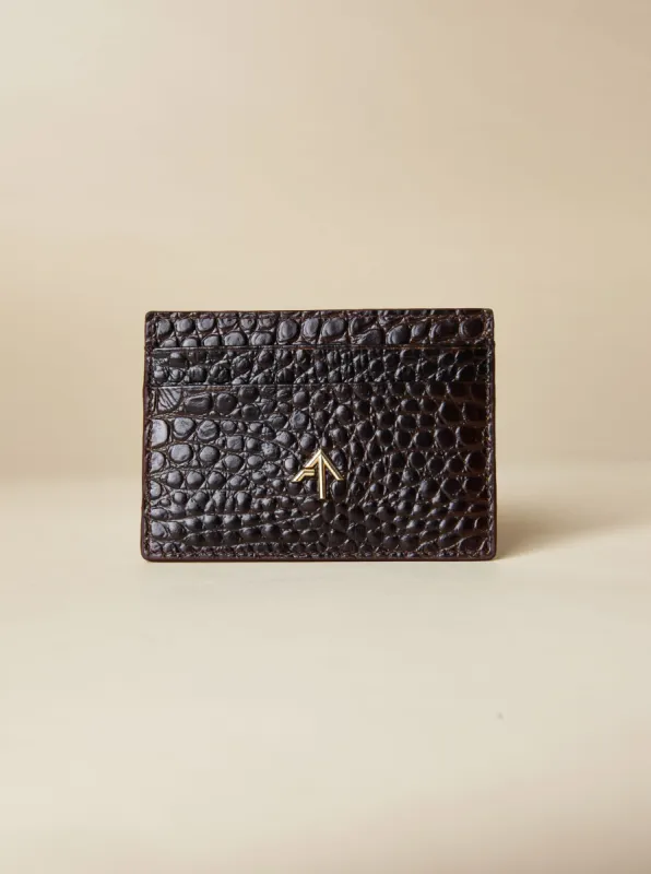 Manu Cardholder Brown Croc sold by Manu Atelier
