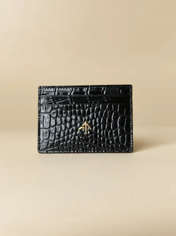 Manu Cardholder Black Croc sold by Manu Atelier