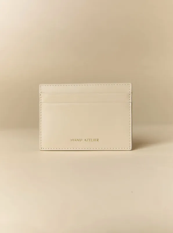 Manu Cardholder Beige Gold Embossed sold by Manu Atelier
