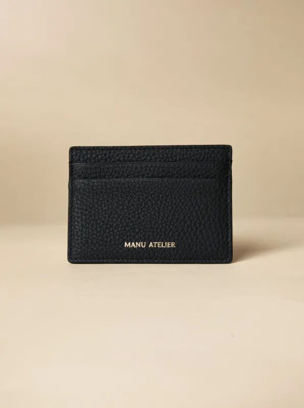 Manu Cardholder Black Gold Embossed sold by Manu Atelier