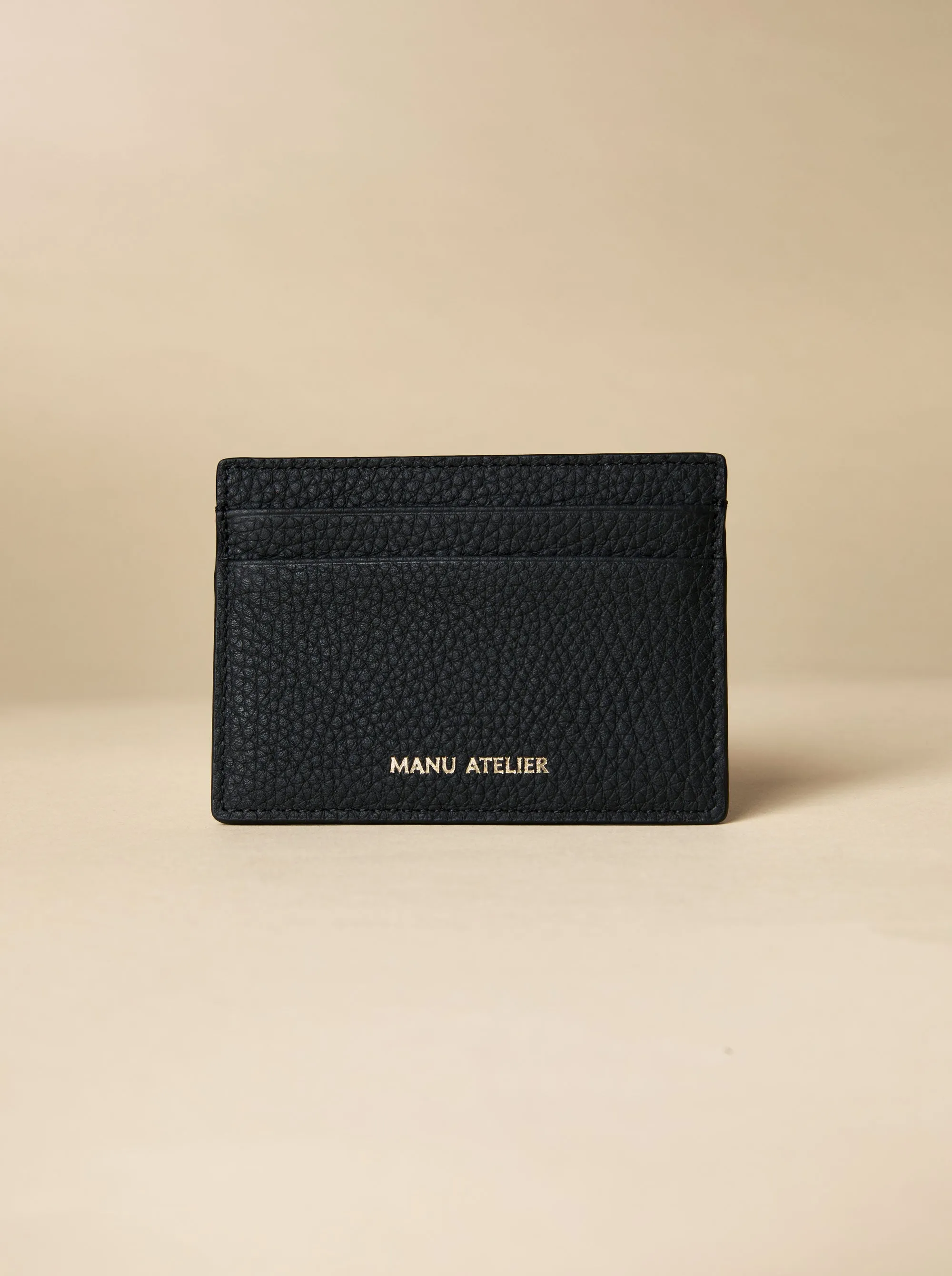 Manu Cardholder Black Gold Embossed sold by Manu Atelier