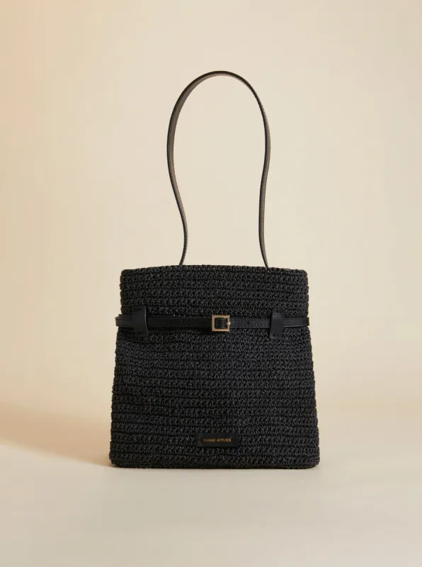 Mini Tote du Jour Black Crochet sold by Manu Atelier