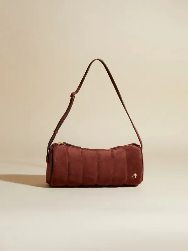 Padded Cylinder Ruby Brown Suede sold by Manu Atelier