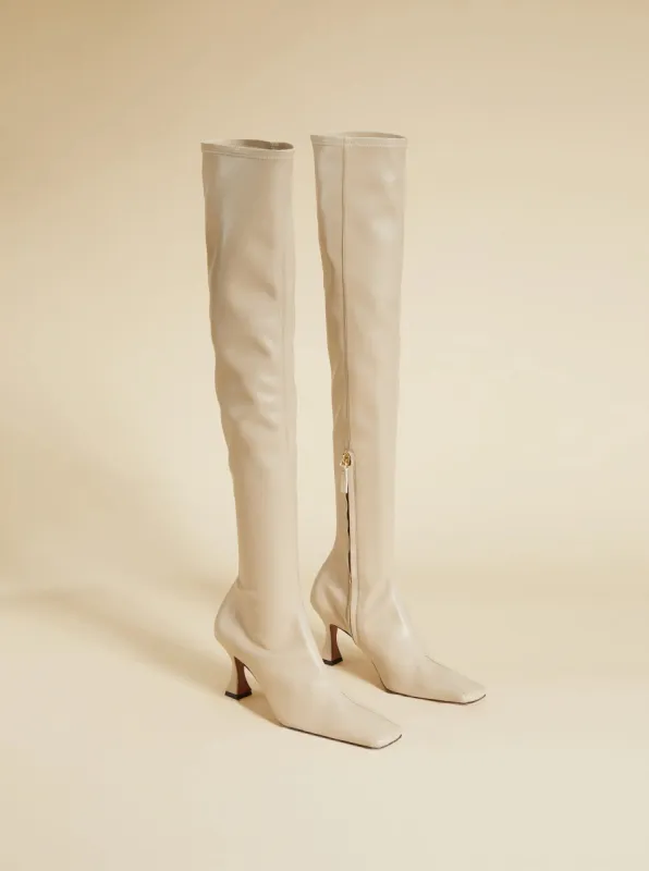 Over Knee High Duck Boots Light Grey sold by Manu Atelier
