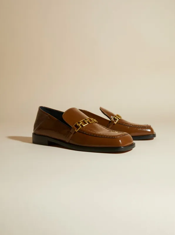 The Tap Loafers Mocha High Gloss sold by Manu Atelier