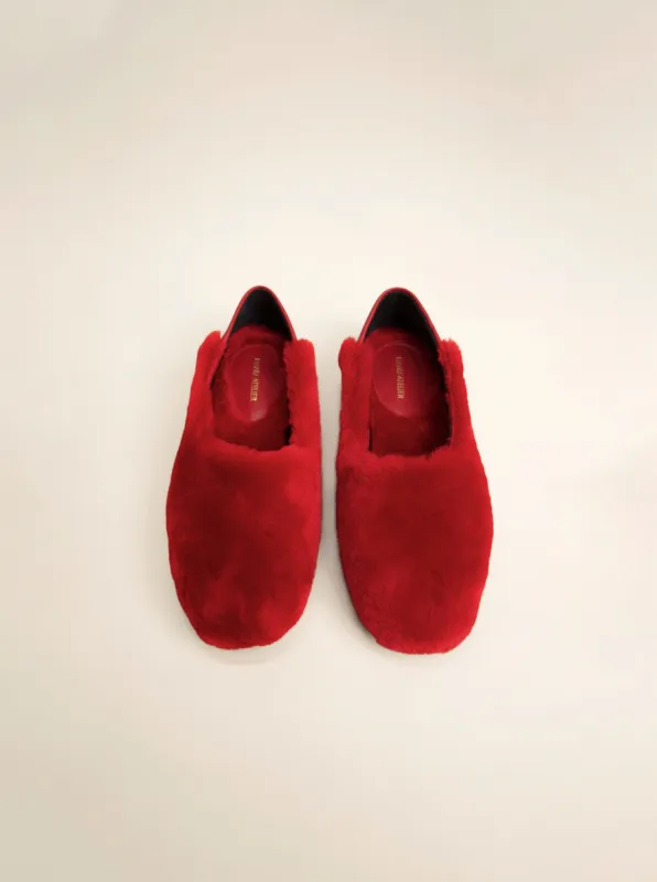Manu Ballet Flats Red Shearling sold by Manu Atelier