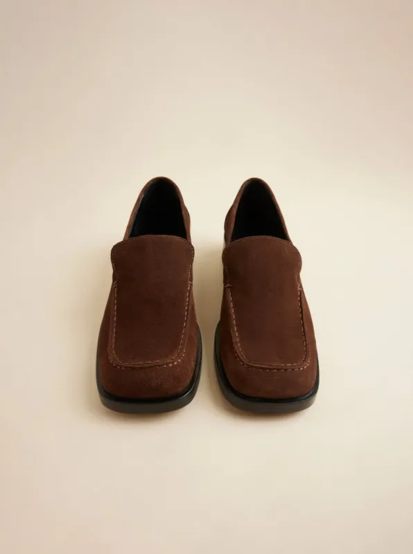 Merve Loafers Chocolate Suede sold by Manu Atelier