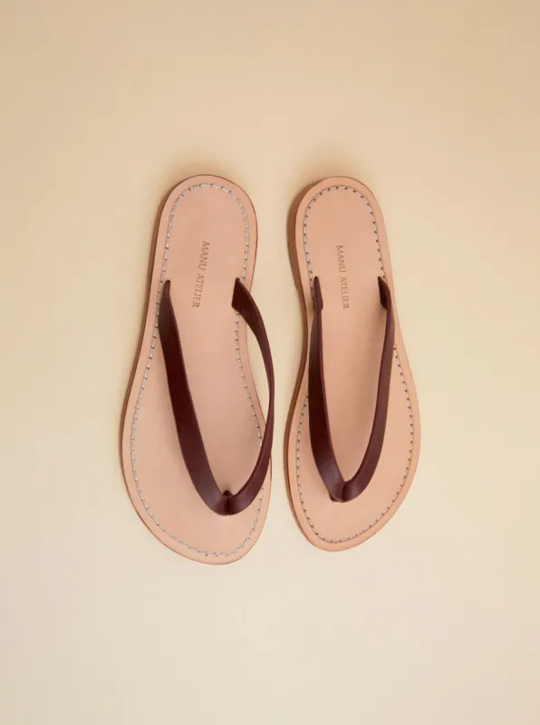 Manu Flip-Flops Reddish Brown Soft sold by Manu Atelier