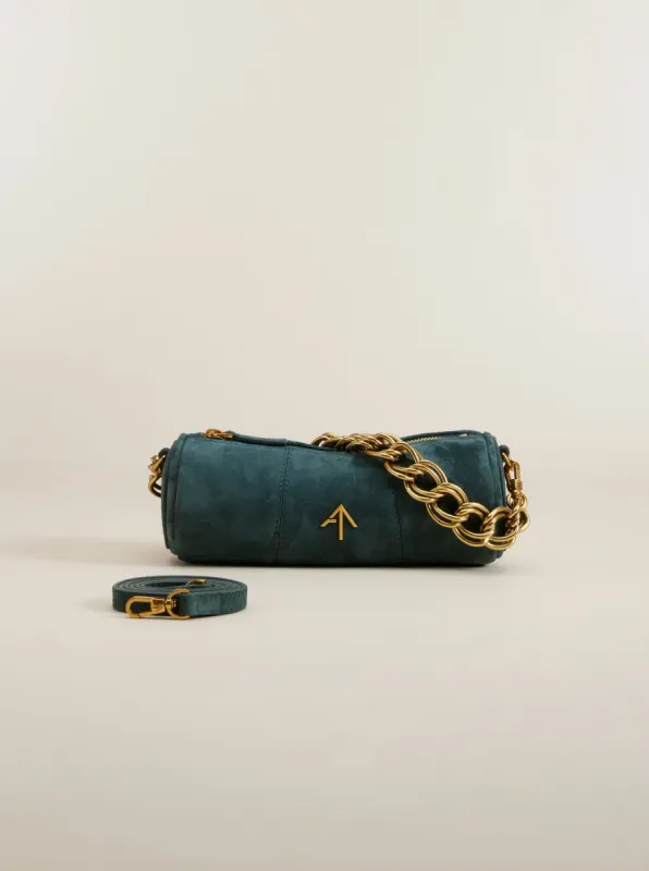 XX Mini Cylinder Deep Green Suede made by Manu Atelier
