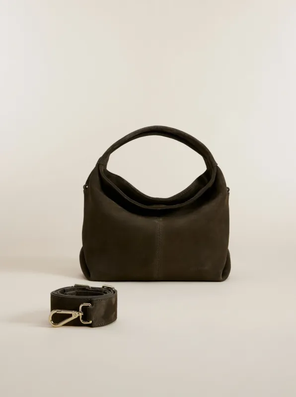 Mini Gala Tobacco Green Suede sold by Manu Atelier