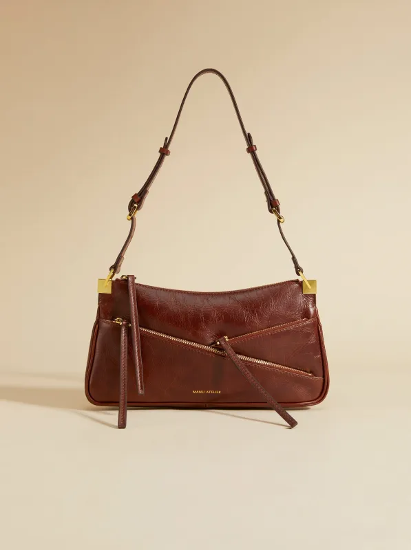 Three Zipped Tobacco Brushed sold by Manu Atelier