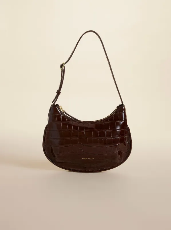 Ilda Reddish Brown Croc sold by Manu Atelier