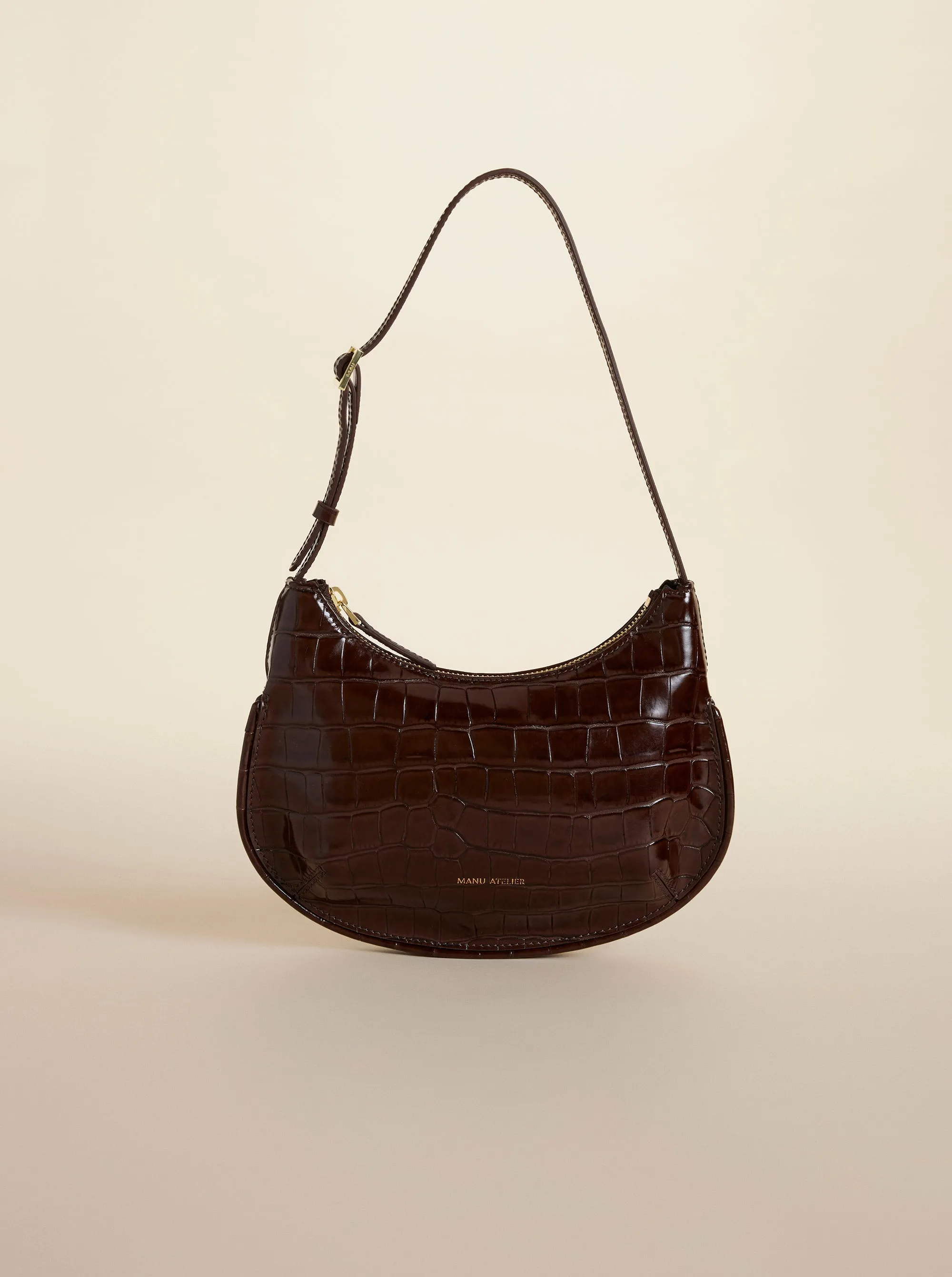 Ilda Reddish Brown Croc sold by Manu Atelier