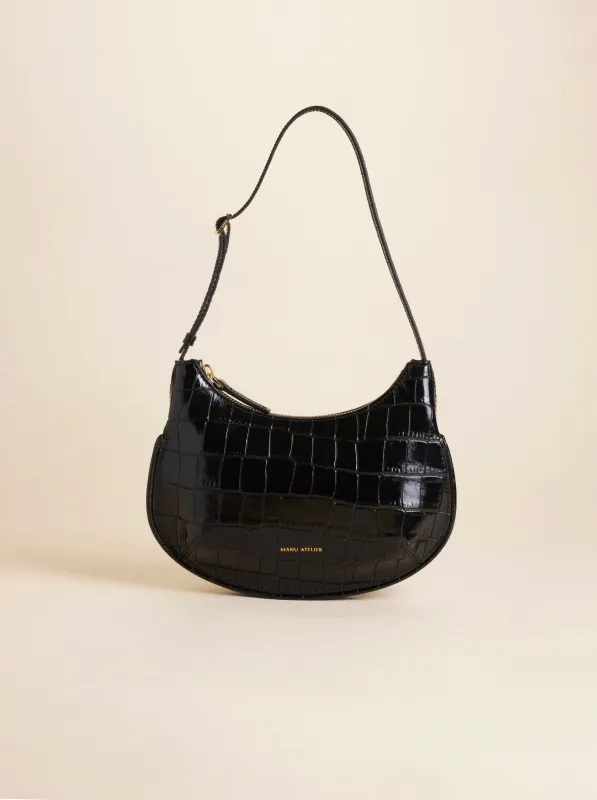 Ilda Black Croc sold by Manu Atelier