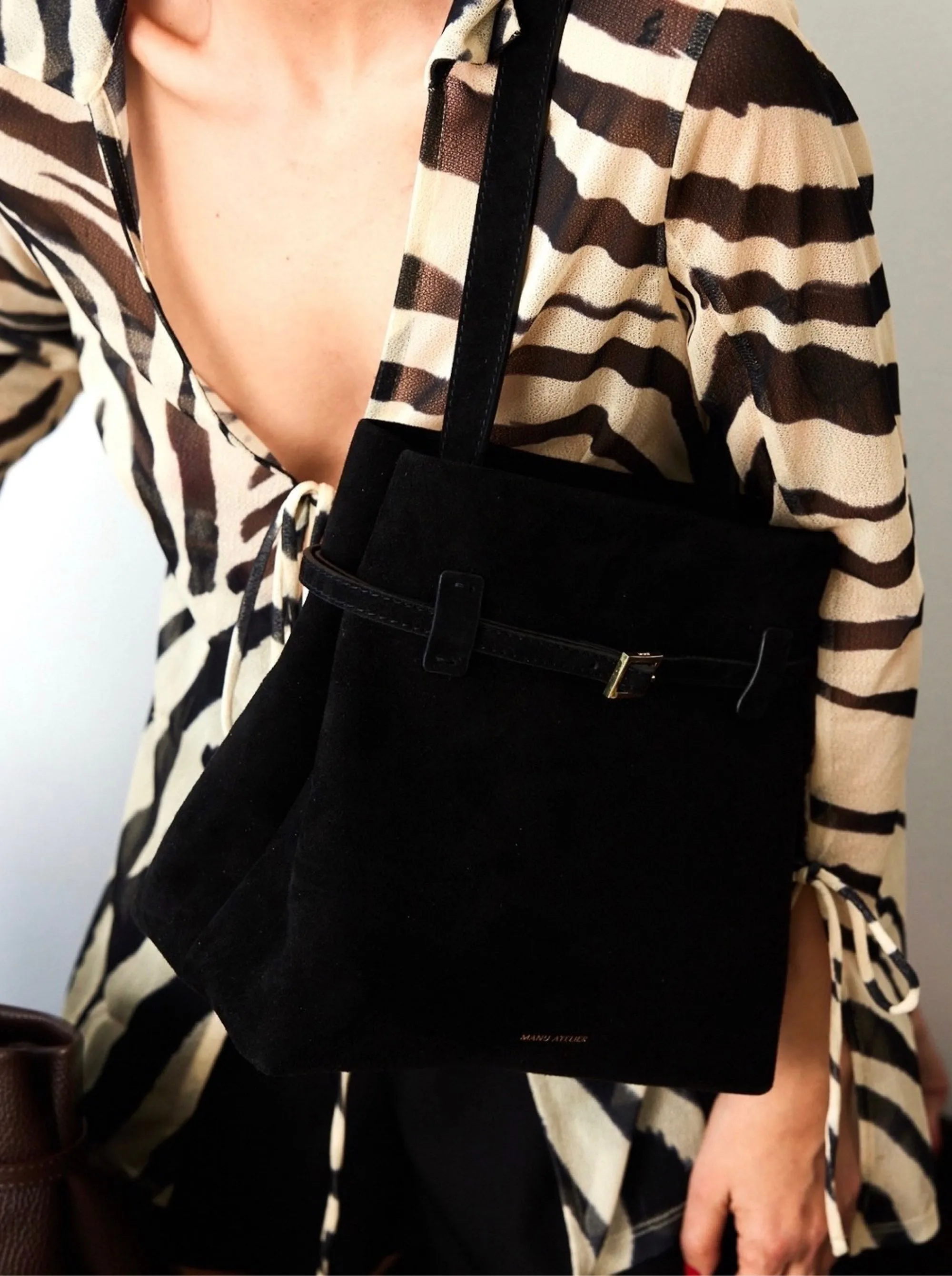 Mini Tote du Jour Black Suede sold by Manu Atelier product image thumbnail 2