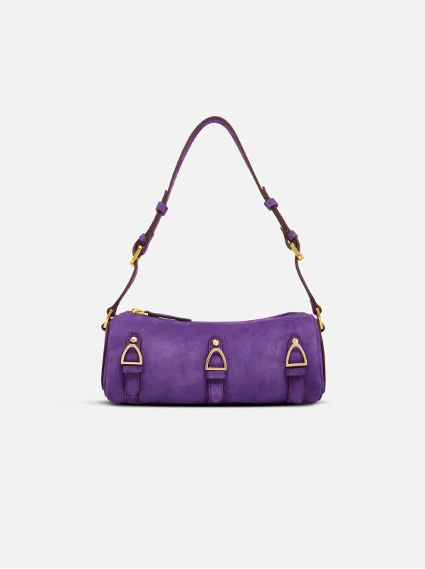 Multi Belted Mini Cylinder Purple Suede sold by Manu Atelier
