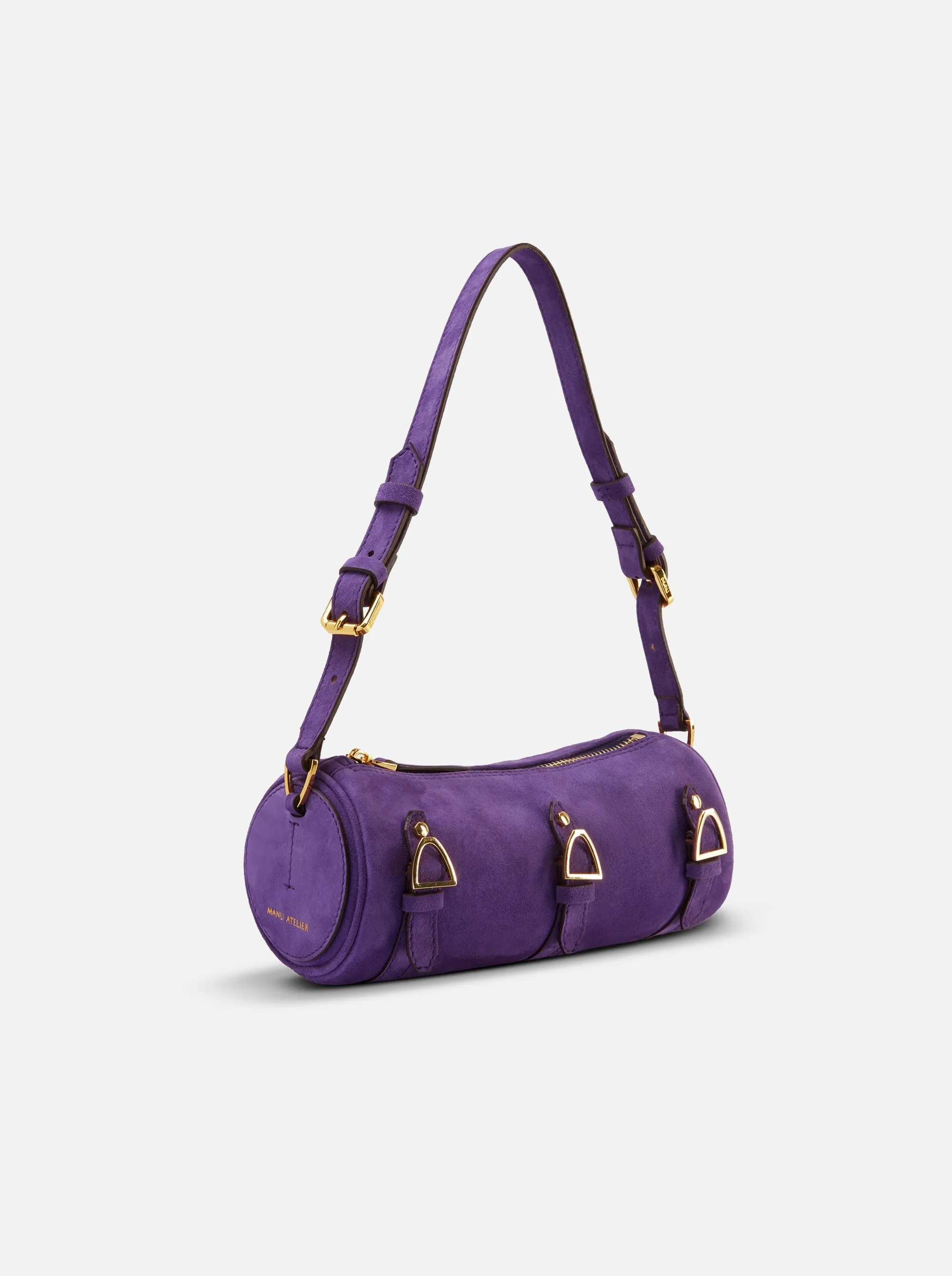Multi Belted Mini Cylinder Purple Suede sold by Manu Atelier product image thumbnail 2