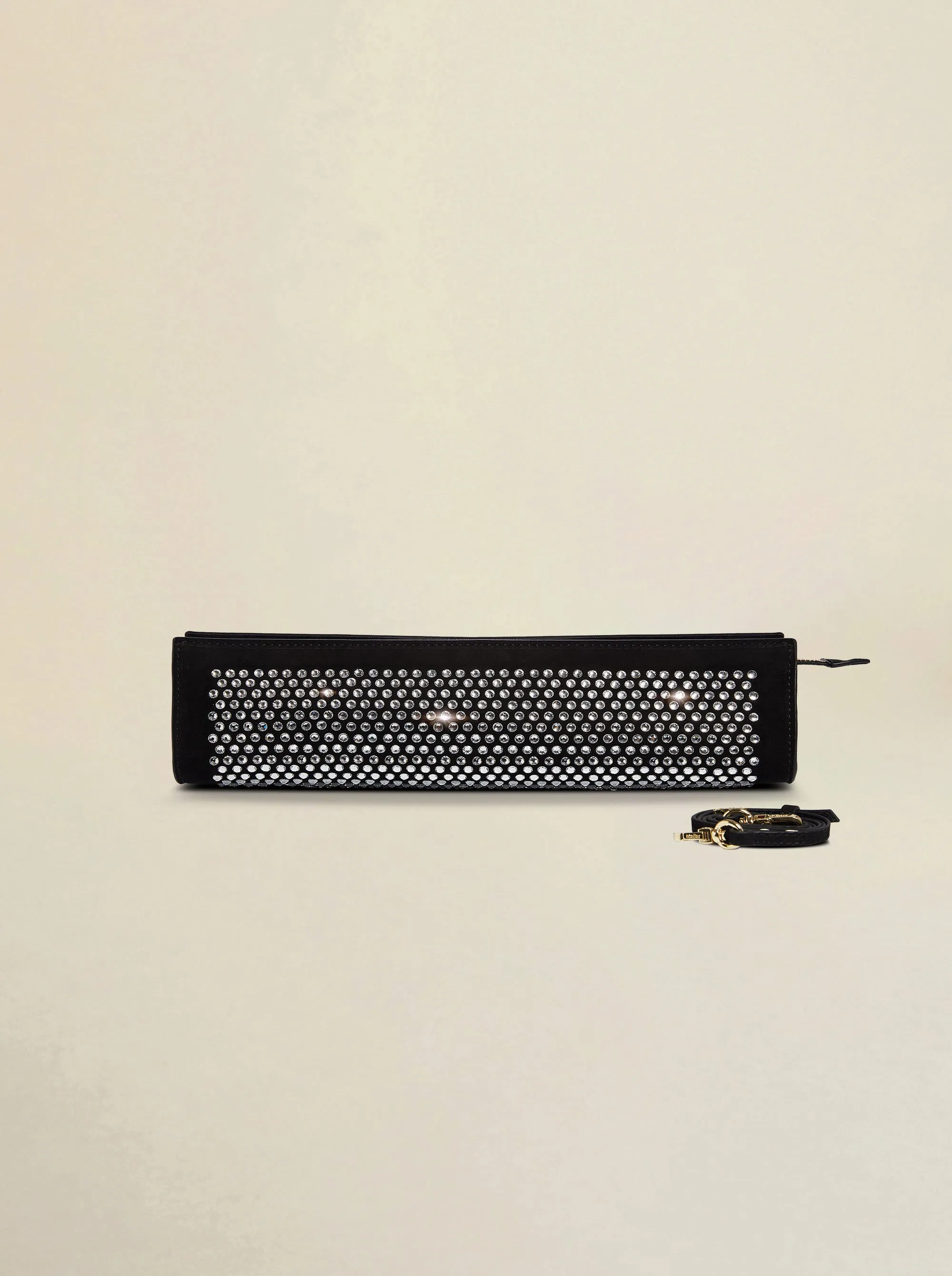 Pencil Box Black Suede with Crystals sold by Manu Atelier
