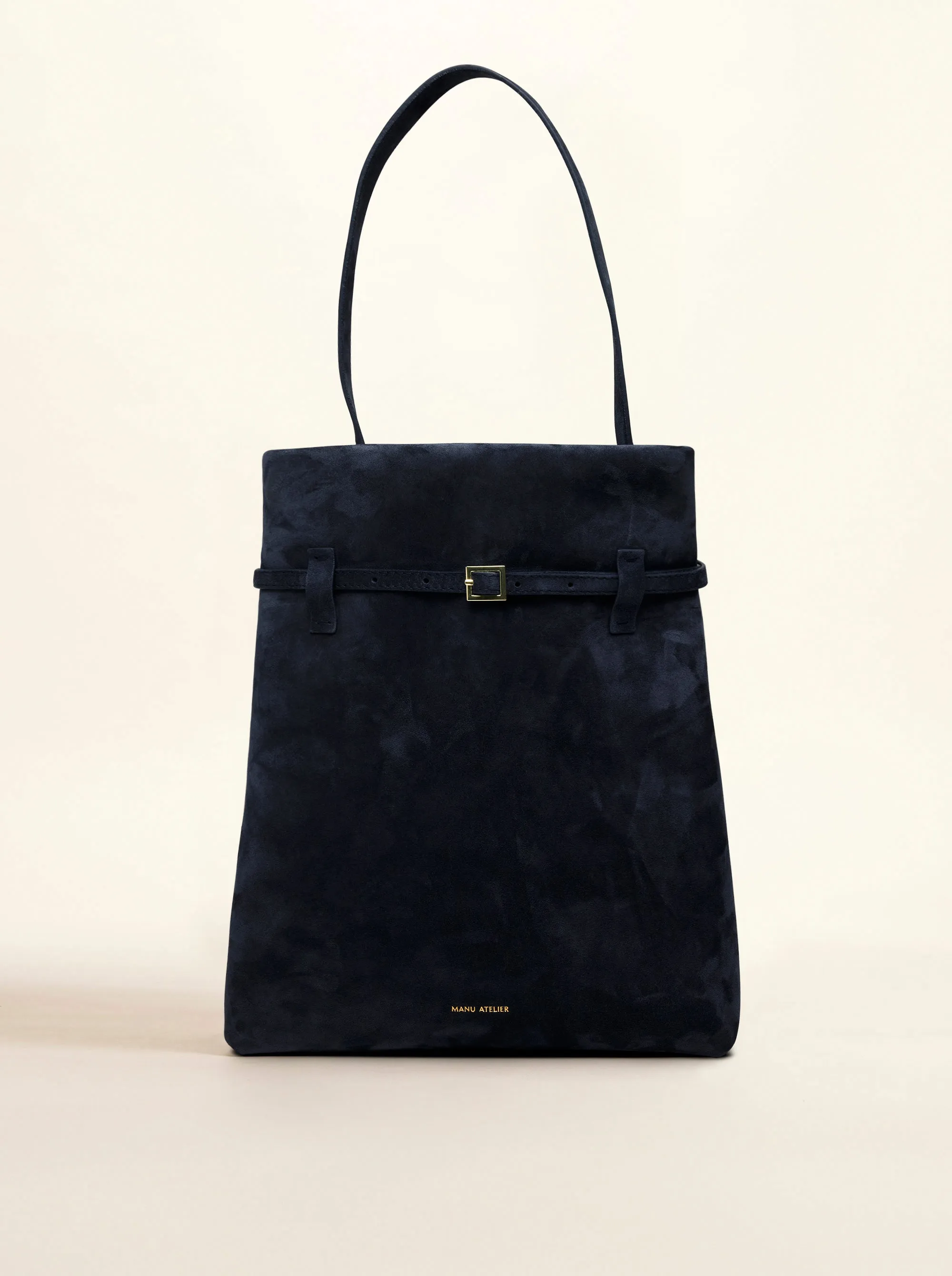 Tote du Jour Dark Navy Suede sold by Manu Atelier