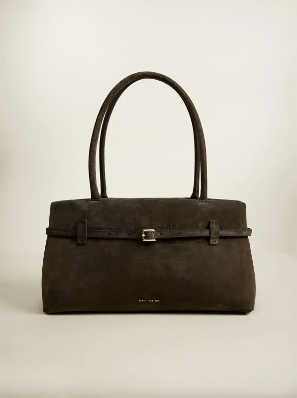 Le Cambon East West Tobacco Green Suede sold by Manu Atelier