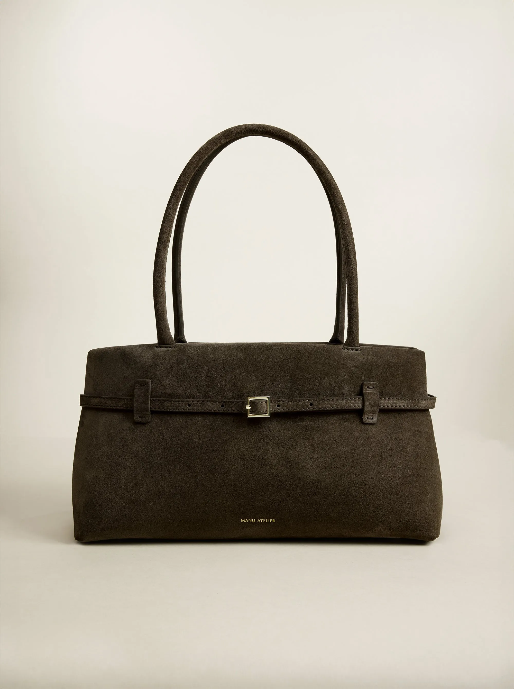 Le Cambon East West Tobacco Green Suede sold by Manu Atelier