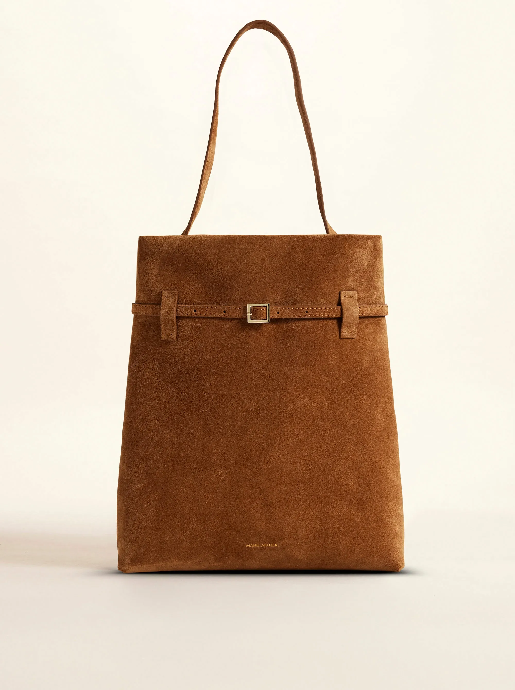 Tote du Jour Camel Suede sold by Manu Atelier