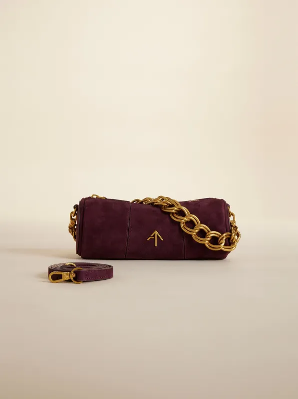 XX Mini Cylinder Merlot Suede made by Manu Atelier