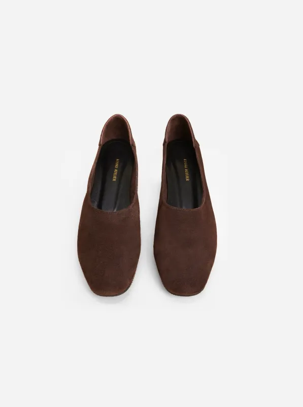 Manu Ballet Flats Deep Brown Suede sold by Manu Atelier