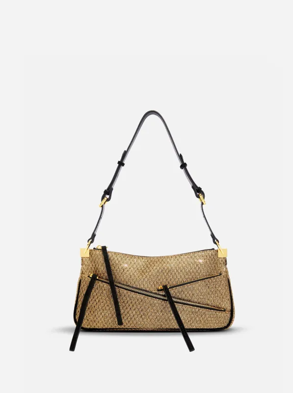 Three Zipped Gold Mesh & Black Suede sold by Manu Atelier