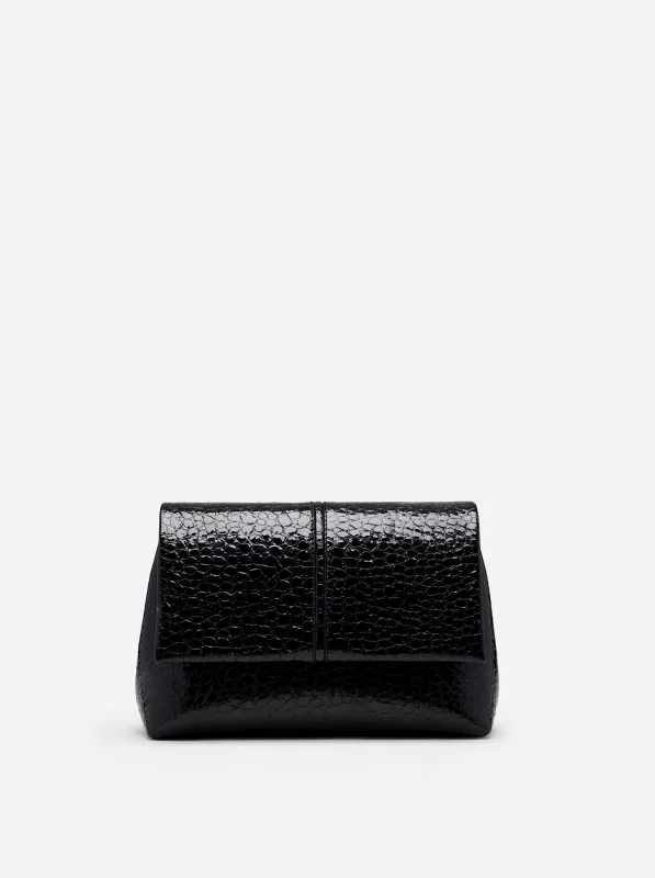 The Fold Bag Black Croc sold by Manu Atelier
