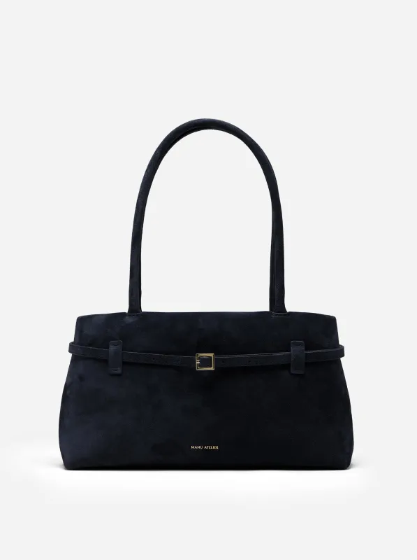 Le Cambon East West Dark Navy Suede made by Manu Atelier