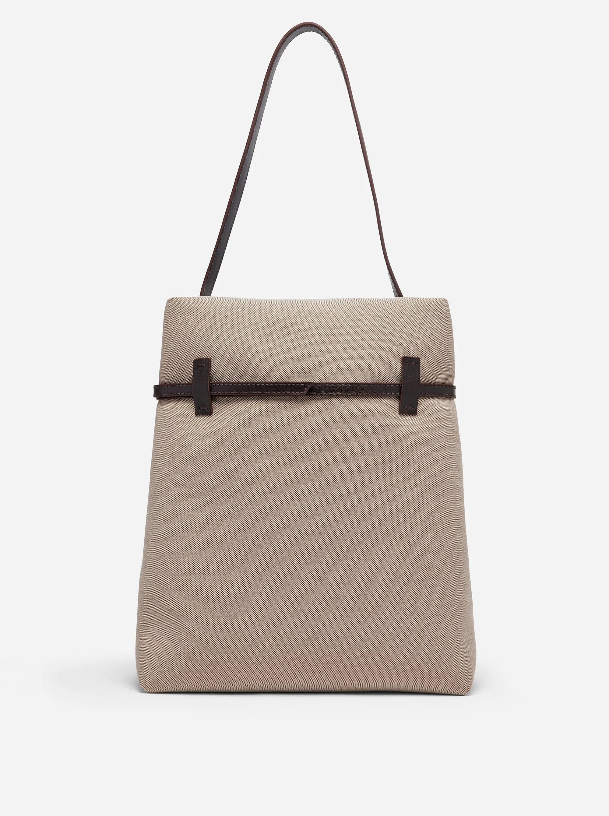 Tote du Jour Beige Canvas & Bitter Brown Soft sold by Manu Atelier product image thumbnail 3